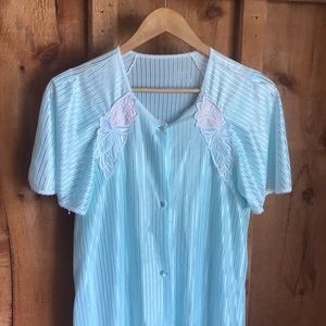 Vintage Light Blue Striped Nightgown